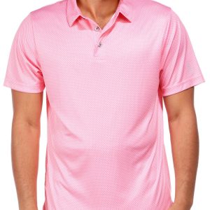 PGA TOUR Mens Micro Geo Print Golf Polo