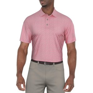 PGA TOUR Men's Flamingo Geo Short Sleeve Polo