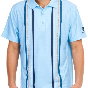 Ben Sherman Men's Stripe Print Short Sleeve Sport Polo