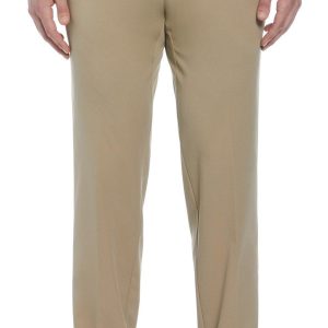 PGA TOUR Mens Solid Active Waistband Flat Front Pants