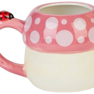 10 Strawberry Street 20 oz Painted Ceramic Mushroom Mug