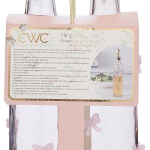CWC 3 Pc Glass Oil & Vinegar Bottle Set