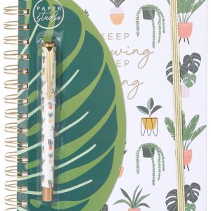 Paper Studio Plant Print Spiral Journal with Pen