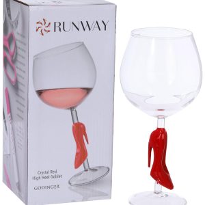 Runway 20 oz. Crystal Red High Heel Goblet